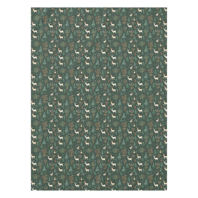Nappe Motif forestier Festive Green Deer (Devant)