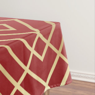 Nappe Motif géométrique Art déco rouge chinois moderne