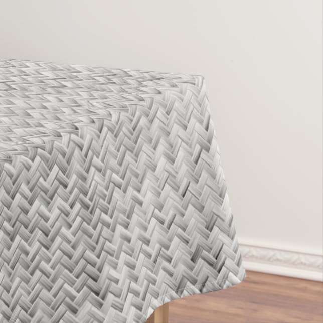 Nappe Motif géométrique du panier diagonal argenté (In Situ)