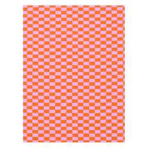 Nappe Motif géométrique moderne à carreaux rose orange a