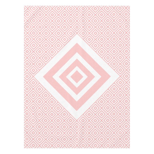 Nappe Motif Géométrique Moderne Rose Et Blanc (Devant)