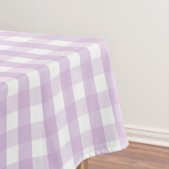 Nappe Motif Gingham Violet Pastel Vintage Élégant Printe (In Situ)