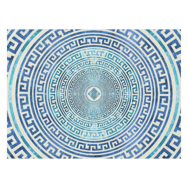 Nappe Motif grec circulaire de méandre - clé grecque (Devant (Horizontal))