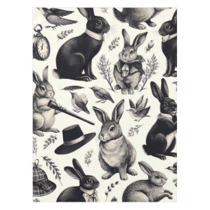 Nappe Motif lapin Vintage