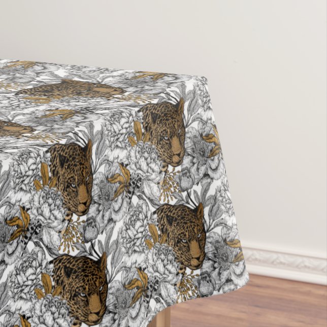 Nappe Motif Leopard & Peonies (In Situ)