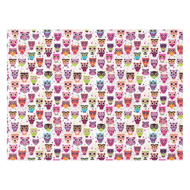 Nappe Motif mignon d'arrière - plan de hibou pour des (Devant (Horizontal))
