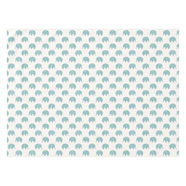 Nappe Motif mignon turquoise d'éléphant (Devant (Horizontal))