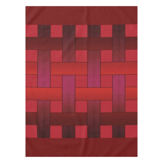 Nappe Motif moderne abs en soie rouge transparente doubl (Devant)