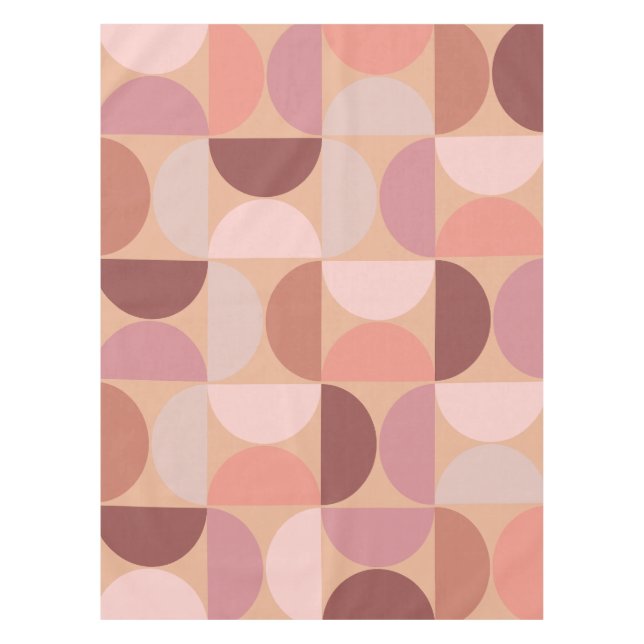 Nappe Motif moderne du milieu du siècle Peach Fuzz (Devant)