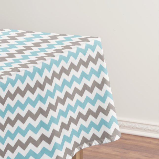 Nappe Motif moderne tendance Blue Grey Chevron (In Situ)