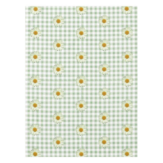 Nappe Motif mou Daisy sur Sage En vichy Plaid (Devant)