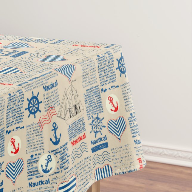 Nappe Motif nautique de journal (In Situ)