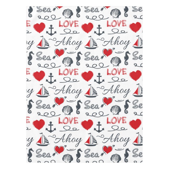 Nappe Motif nautique sans voile (Devant)