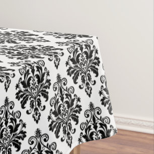 Nappe Motif noir et blanc élégant de damassé