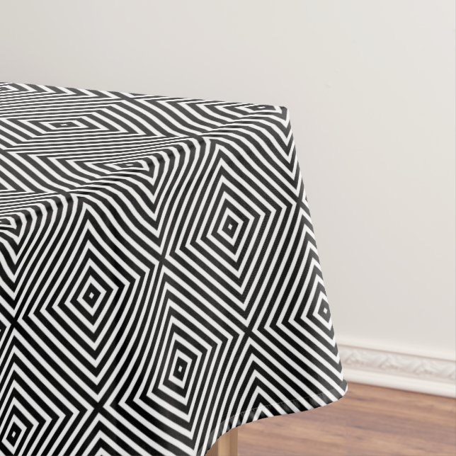 Nappe Motif noir et blanc géométrique moderne de diamant (In Situ)