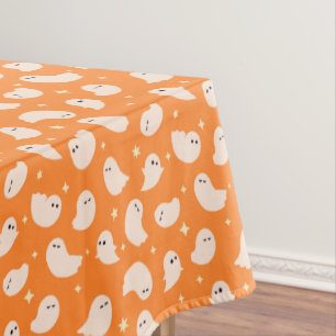 Nappe Motif Orange Ghost Doodle