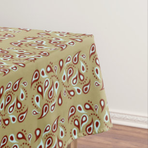 Nappe Motif Paisley sur brun