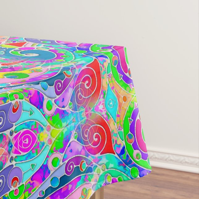 Nappe Motif Peint À La Main Et Numériquement Art 22 (In Situ)