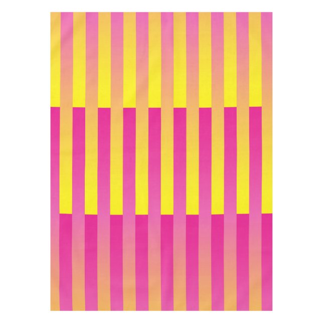 Nappe Motif rayé rose jaune orange (Devant)