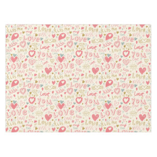 Nappe Motif romantique avec des coeurs et des lèvres
