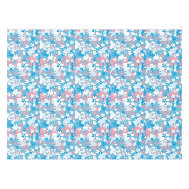 Nappe Motif rose et bleu de chien de camouflage (Devant (Horizontal))