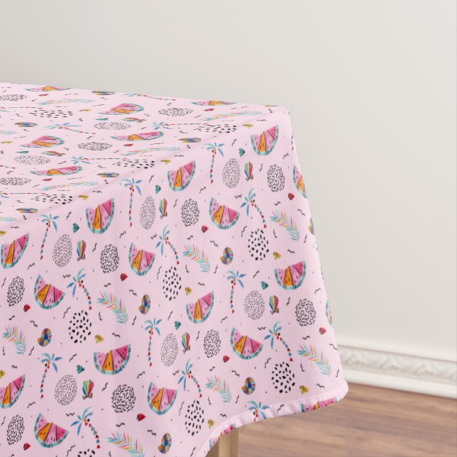 Nappe Motif rose tropical de style de Memphis (In Situ)