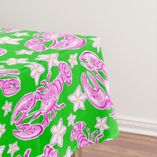 Nappe Motif rose vert homard prépa (In Situ)
