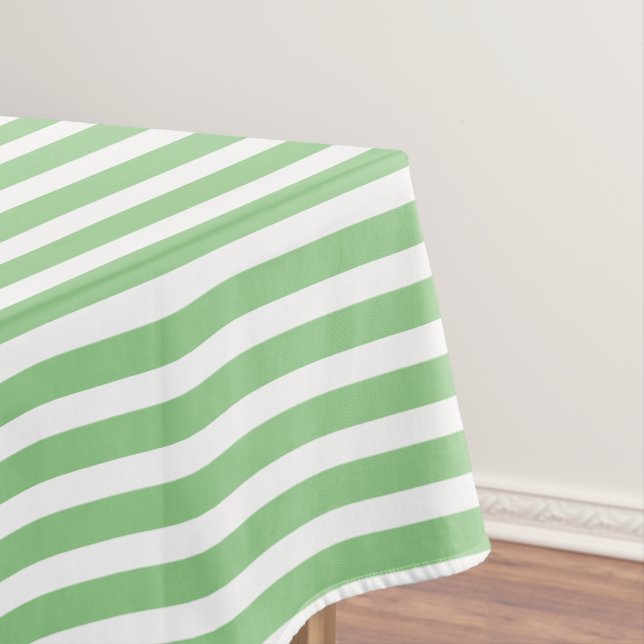 Nappe Motif Sage-Green/White Simple Stripes (In Situ)