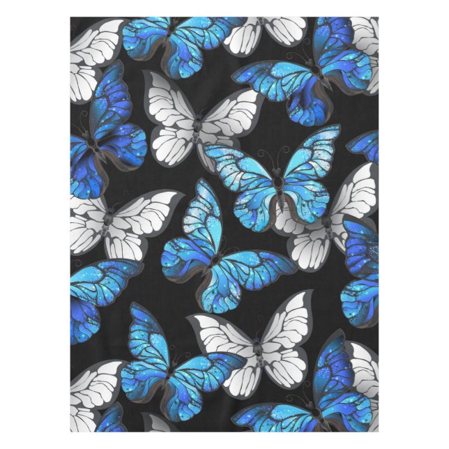 Nappe Motif sans couleur foncée avec papillons bleus Mor (Devant)