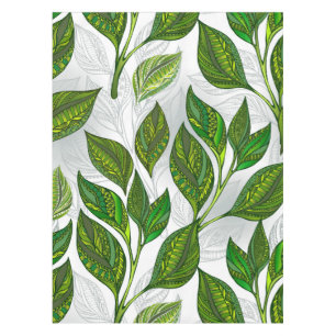 Nappe Motif sans couture avec Feuilles de thé vert