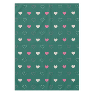 Nappe Motif sans couture Cœur Rose & Vert Minimaliste Mi