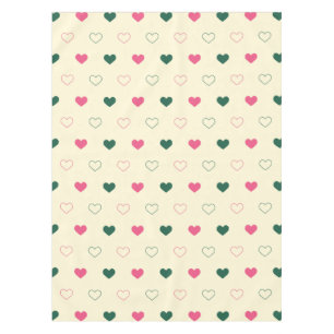 Nappe Motif sans couture - Cœurs roses et verts sur fond