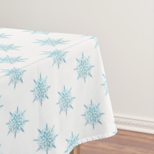 Nappe Motif Snowflake sur blanc (In Situ)