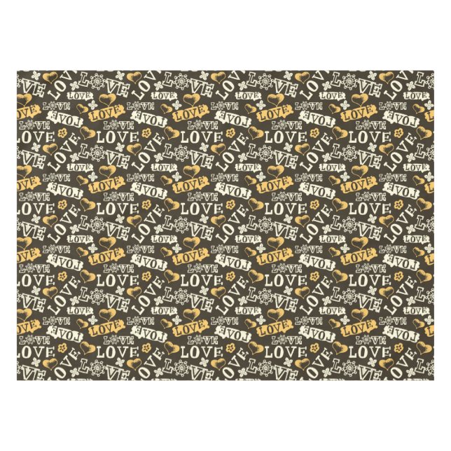 Nappe Motif tiré par la main d'amour (Devant (Horizontal))