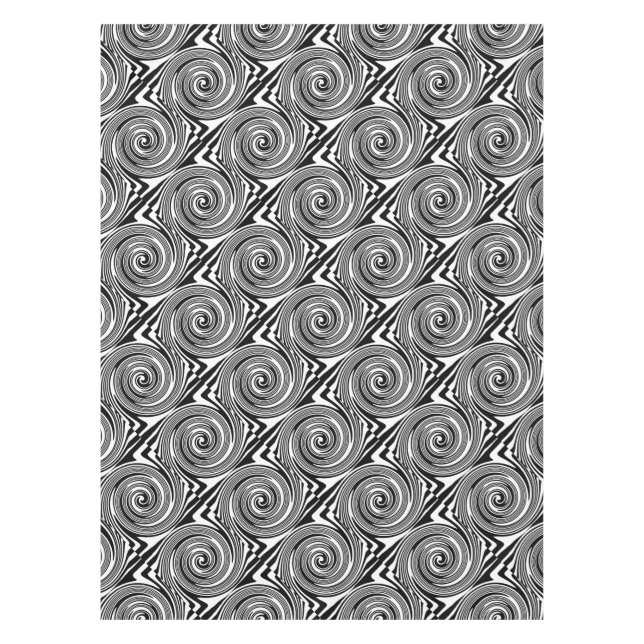 Nappe Motif tourbillon noir et blanc (Devant)