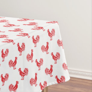 Nappe Motif transparent Red Roosters