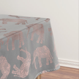 Nappe motif tribal d'éléphant d'or rose clair élégan