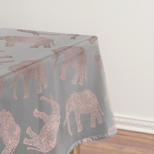 Nappe motif tribal d'éléphant d'or rose clair élégant (In Situ)