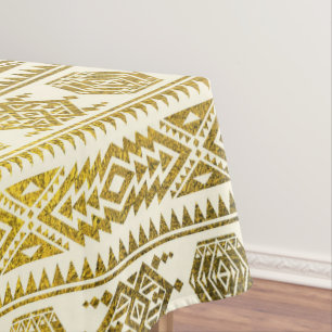 Nappe Motif tribal péruvien aztèque d'or