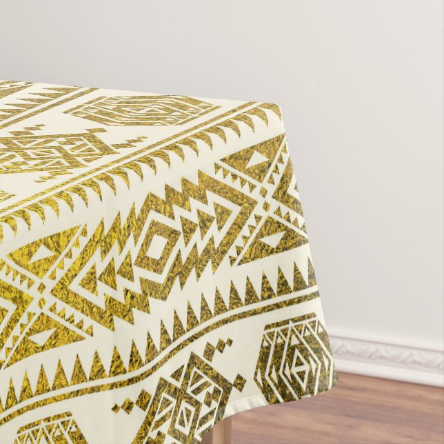 Nappe Motif tribal péruvien aztèque d'or (In Situ)