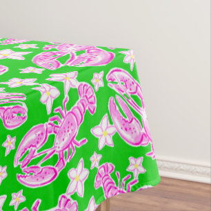 Nappe Motif vert rose pâle de homard