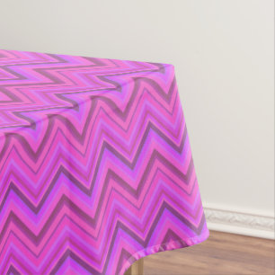 Nappe Motif zigzag à rayures roses