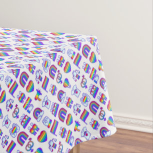 Nappe Motifs d'icônes arc-en-ciel colorées