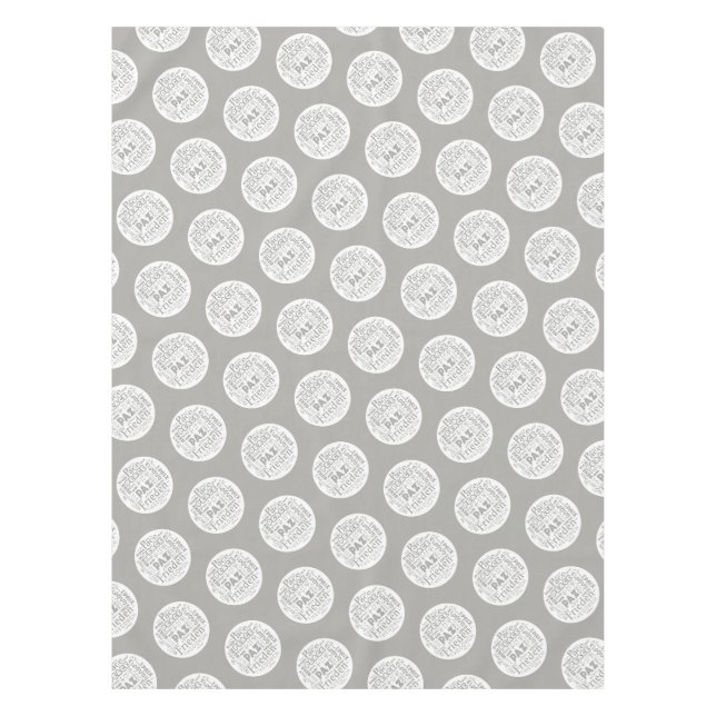 Nappe Mots de paix multilingue en tissu de table. (Devant)