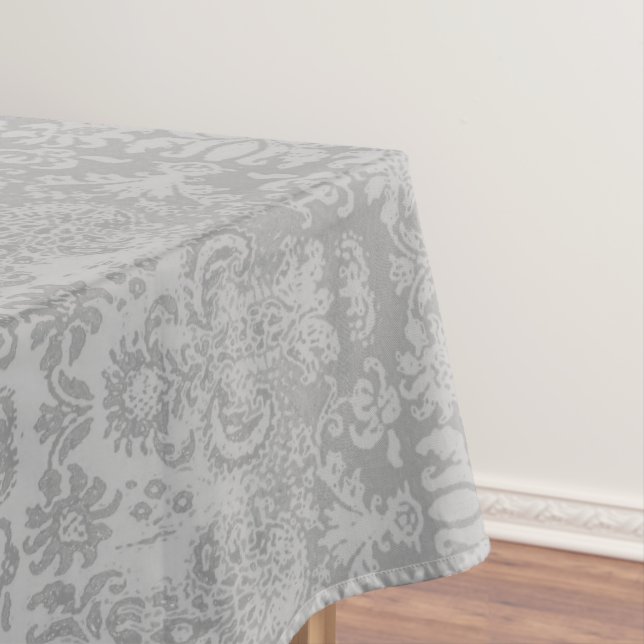 Nappe Multi-Size de classique de gris argenté de damassé (In Situ)