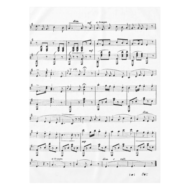 Nappe Musique de feuille blanche (Devant)