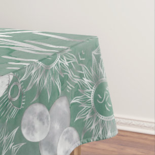 Nappe Mystique solaire   Dusty Green Silver Moon Stars S