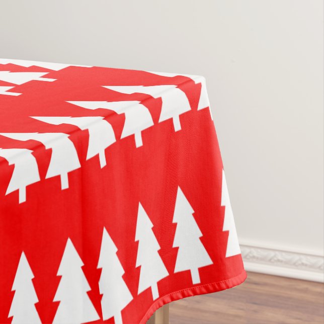 Nappe Nappe, blanc Joyeux arbres de Noël Rouge (In Situ)
