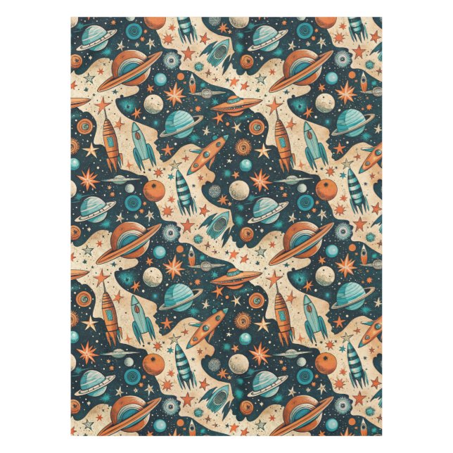 Nappe Navires-fusée vintages pour engins spatiaux Motif  (Devant)