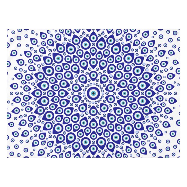 Nappe Nazar - ornement circulaire #1 d'oeil turc (Devant (Horizontal))